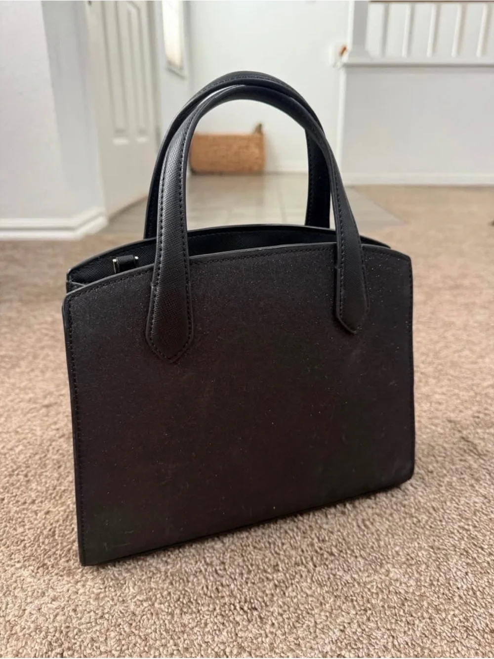 kate spade Black Sparkle Structured Top-Handle Satchel
